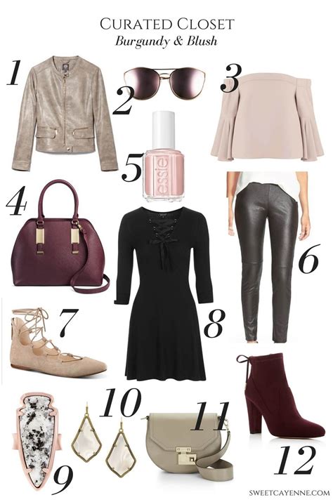 Curated Closet Burgundy And Blush Inspiration Board With Images Blush Fashion Fashion