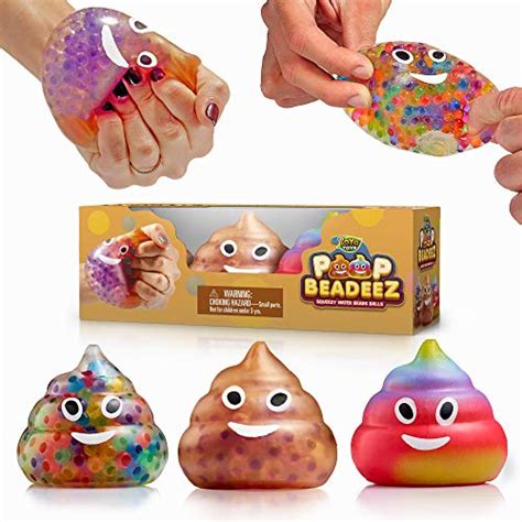 Yoya Toys Beadeez Poop Stress Relief Balls Set Of 3 Anxiety Relief