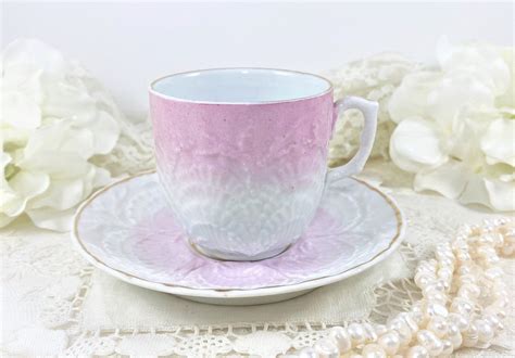 Pink Teacup Sea Shell And Coral Embossed Circa 1920s Etsy In 2021