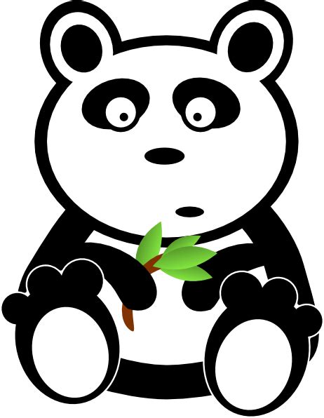 Panda With Bamboo Leaves Clip Art At Vector Clip Art Online