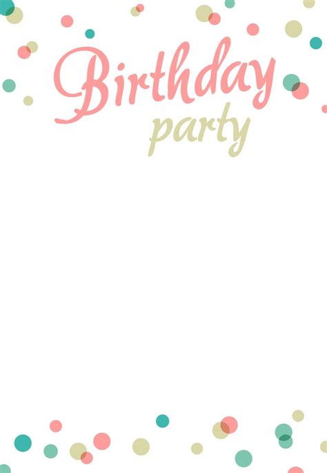Birthday Party Dots Free Birthday Invitation Template Birthday