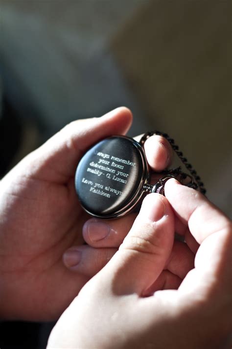 These gifts can be used for years and would add happiness to their lives. Groom's gift idea- engraved pocket watch | Wedding Ideas ...