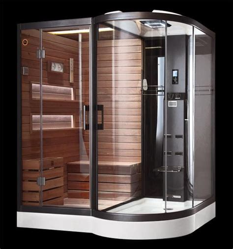 A control panel located inside the shower controls the system by allowing you to change the temperature and the duration of the steam. Sauna shower combo for our basement! | Home spa room ...