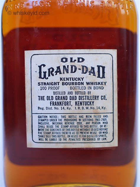 Oldgranddadbondedbourbonpint1947 1952backlabel Whiskey Id