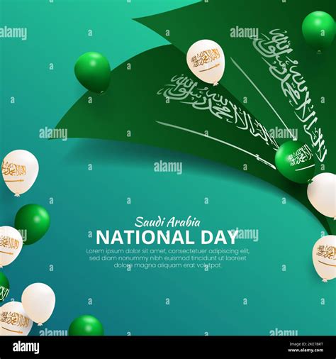 Saudi Arabia National Day Social Media Banner Template Stock Vector