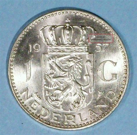 Netherlands 1 Gulden 1957 Brilliant Uncirculated 0 7200 Silver Coin