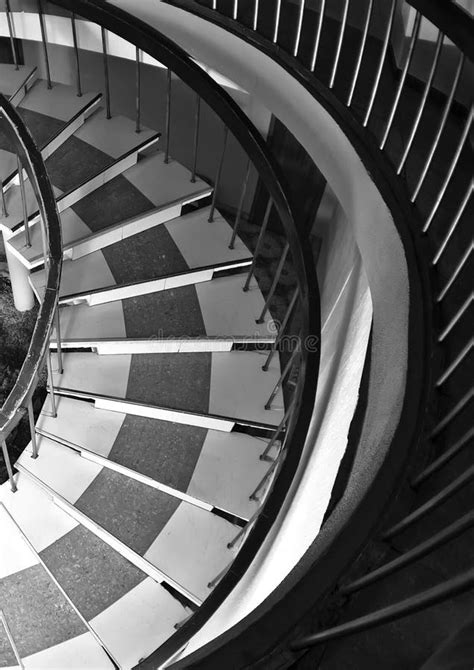 Black And White Spiral Staircase Stock Image Image Of Geometric