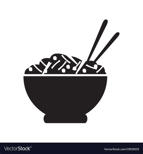 Bowl Of Pasta Silhouette Royalty Free Vector Image