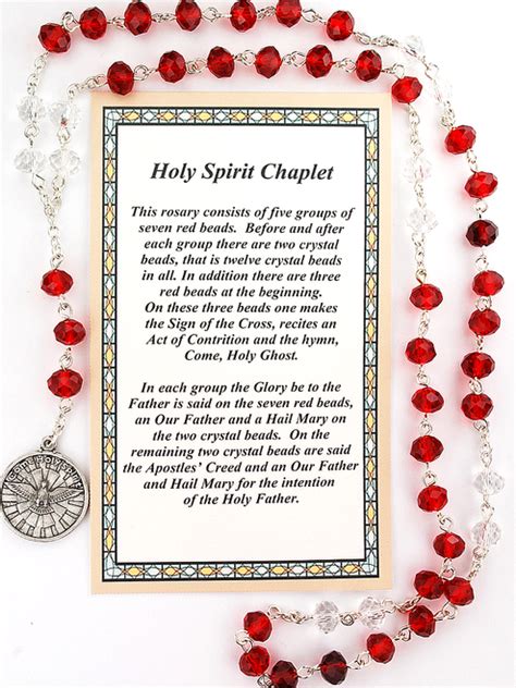 Chaplet Of The Holy Spirit Red Cyrstal Beads Holy Spirit Medal