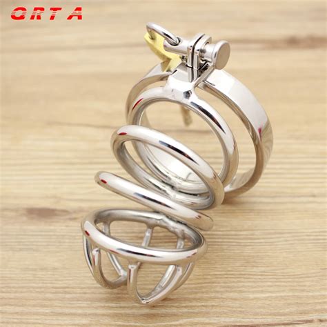Buy Male Chastity Device Stainless Steel Cock Short Cage Mens Virginity Lock