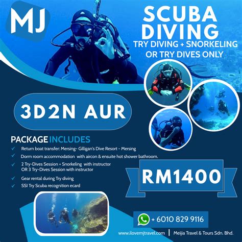 AUR 3D2N 3 Try-Dives Scuba OR 2 Try-Dives Scuba 