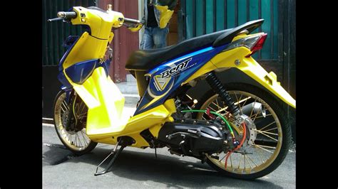 Lihat harga honda beat street 2021, spesifikasi, fitur, warna, konsumsi bbm, review redaksi oto. Modifikasi Motor Beat Karbu Warna Biru Putih - Arena ...