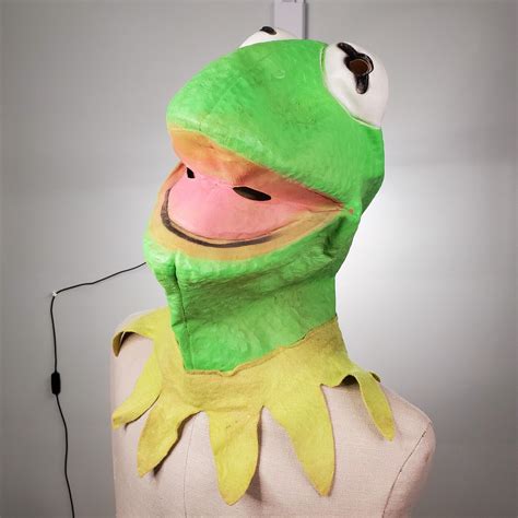 Vintage Kermit The Frog Latex Felt Halloween Mask Mup Gem