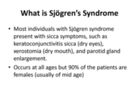 Solution Sj Gren S Syndrome Studypool