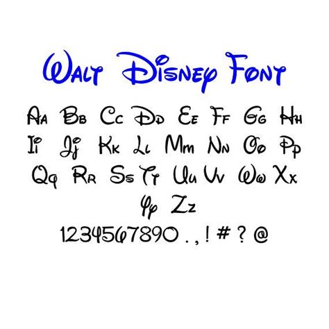 Disney Calligraphy Alphabet