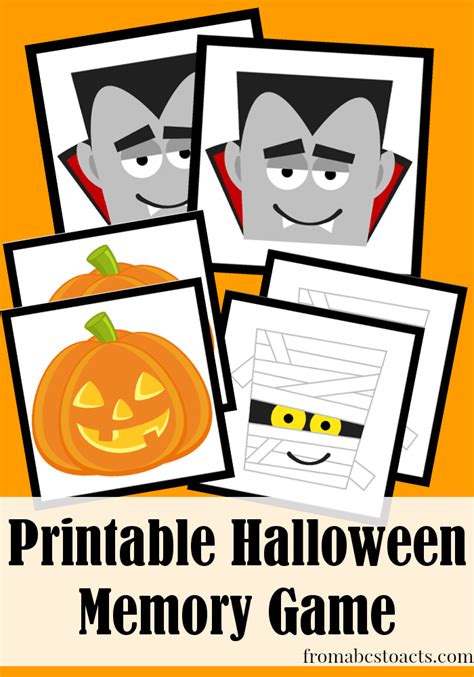 Printable Halloween Memory Game From Abcs To Acts