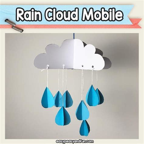 3d Paper Rain Cloud Mobile Cloud Mobile Diy Clouds Rain Clouds