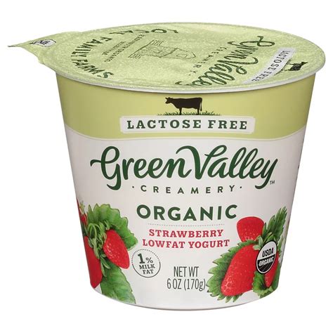 Green Valley Creamery Organic Low Fat Lactose Free Strawberry Yogurt