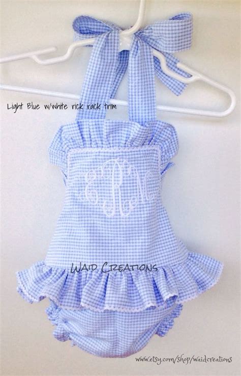 Shop for baby girls swimwear on amazon.com. Girls One piece monogram ruffle swimsuit Boutique by ...