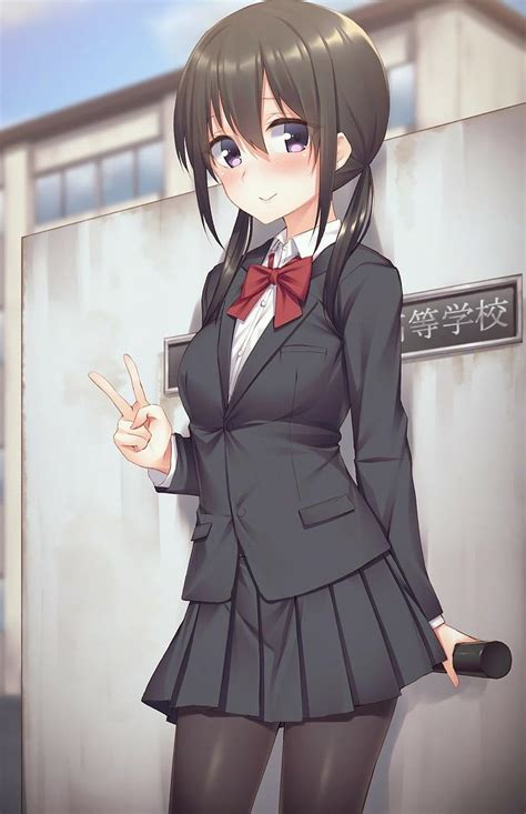 Anime Girl In A Uniform Render