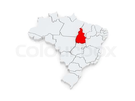 Karte Von Tocantins Brazilien Stock Bild Colourbox