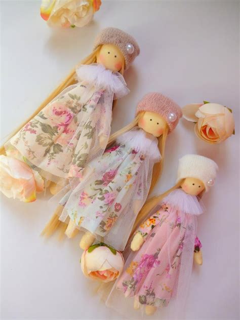 Small Doll Shabby Cloth Dolls Mini Rag Doll Textile Pocket Etsy Wood