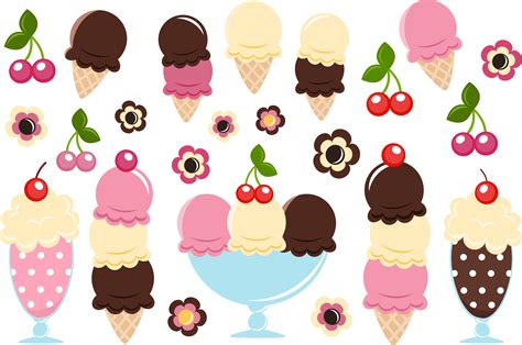 Ice Cream Vectors And Clipart ~ Illustrations On Creative
