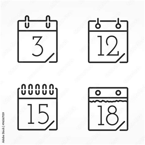 Minimal Calendar Icons Stock Vektorgrafik Adobe Stock