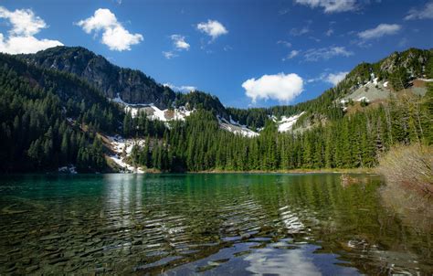 Wallpaper Forest Mountains Lake The Cascade Mountains Washington