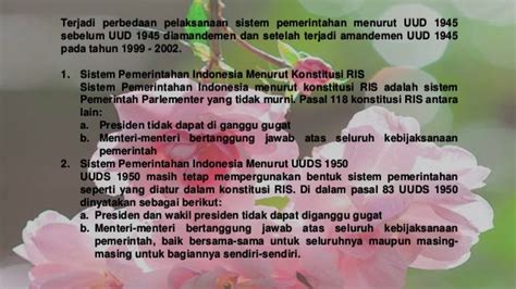Herman heller, konstitusi mempunyai arti luas daripada uud. Powerpoint Sistem Pemerintahan Indonesia