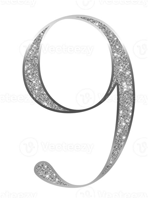 Silver Glitter Numbers 37304016 Png