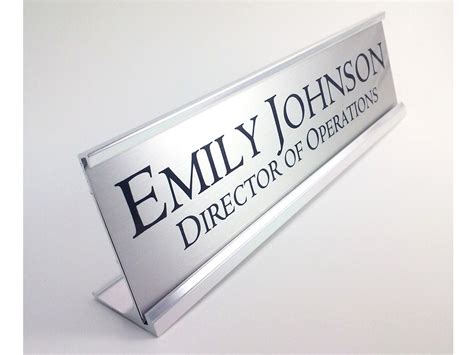 Personalized Desk Name Plate Nameplate Silver With Silver