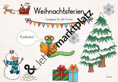 Material ideen für die grundschule. Lesepass: Weihnachtsferien - Unterrichtsmaterial in den ...