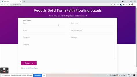 Reactjs Form Building With Floating Labels Youtube
