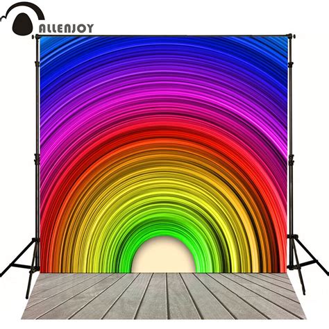 Allenjoy Photography Backdrops Rainbow Color Circle Texture Kids Photo Backdrops For Sale