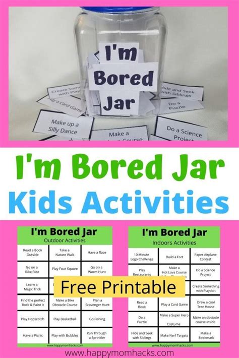 36 Things To Do When Your Kids Are Boredim Bored Jar Happy Mom
