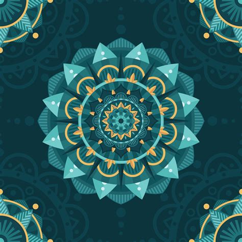 Turquoise Mandala Seamless Pattern Background 6849975 Vector Art At