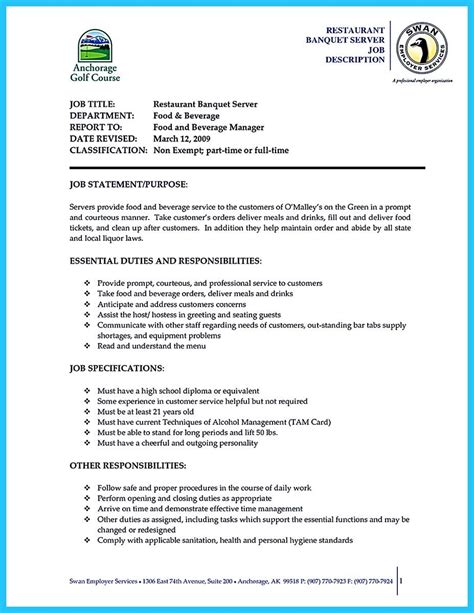 Take and process guests' orders in a timely fashion. Expert Banquet Server Resume Guides You Definitely Need (Dengan gambar)