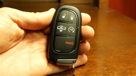 To start the journey when the key fob battery is dead, use the fob itself by pushing the start button with the end of the fob opposite the emergency key. 2016 Dodge Ram key fob battery replacement - YouTube