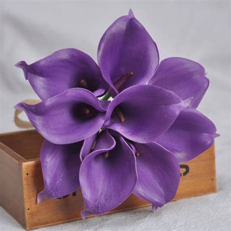 Real Touch Calla Lily Royal Purple Calla Lilies Bouquets Etsy