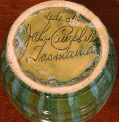Australian Pottery Vase By John Campbell Of Tasmania The Merchant Of