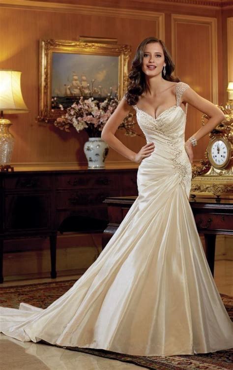 Satin Beading Whiteivory Wedding Dress Bridal Gown Custom Made 2 4 6 8