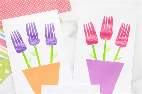 Fork Painted Flowers The Best Ideas For Kids