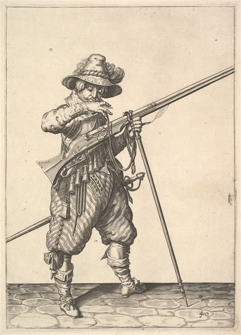 Jacques De Gheyn Ii A Soldier Blowing On A Match From The Musketeers Series Plate 40 In