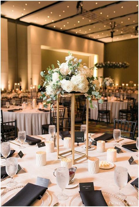 Centerpiece ideas for a black and white wedding. Classic black and white wedding; reception decor #gethimbackgirls | Classic wedding decorations ...