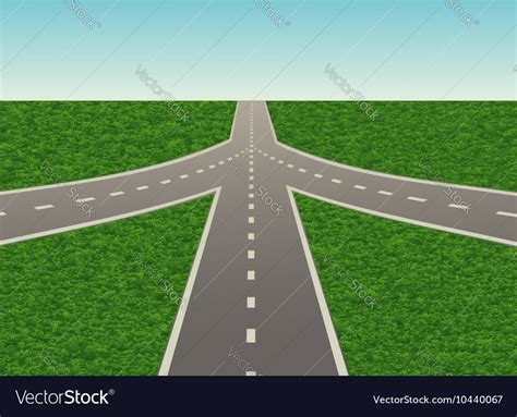 Road Junction On The Highway Royalty Free Vector Image