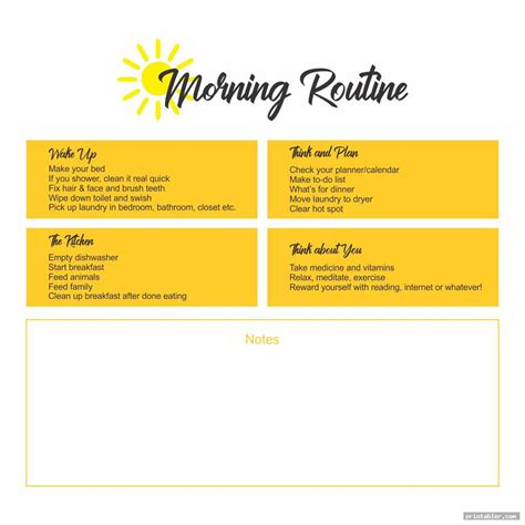 Printable Morning Routine Flylady