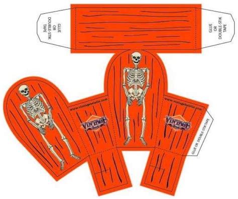 Halloween Special Skeleton Candy Coffin Vintage Papercraft By Vintage