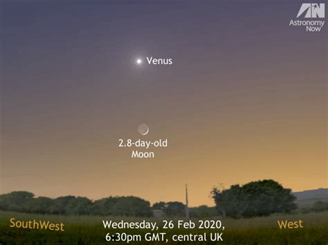 See The Crescent Moon Meet Venus At Dusk 2628 February Astronomy Now