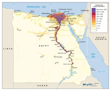 Map Of Egypt S Population Density Egypt Egypt Map Nile River